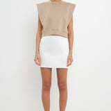 GREY LAB-Solid Satin Fit Mini-SKIRTS available at Objectrare