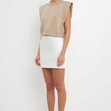 GREY LAB-Solid Satin Fit Mini-SKIRTS available at Objectrare