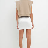 GREY LAB-Solid Satin Fit Mini-SKIRTS available at Objectrare