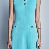 Shank Button Knit Mini Dress