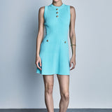 Shank Button Knit Mini Dress