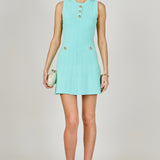 Shank Button Knit Mini Dress