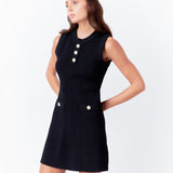 Shank Button Knit Mini Dress