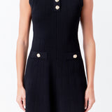 Shank Button Knit Mini Dress