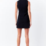 Shank Button Knit Mini Dress