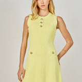 Shank Button Knit Mini Dress