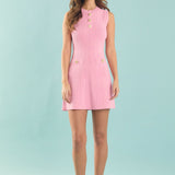 Bella Shank Buttoned Knit Sleeveless Mini Dress
