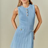 Shank Button Knit Mini Dress