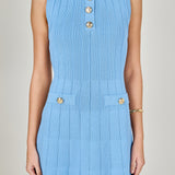 Shank Button Knit Mini Dress