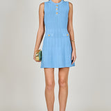 Shank Button Knit Mini Dress