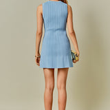 Shank Button Knit Mini Dress