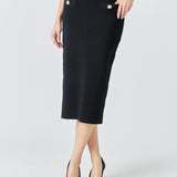 Shank Button Midi Skirt