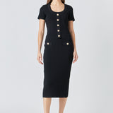 Shank Button Midi Skirt