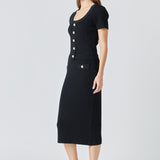 Shank Button Midi Skirt