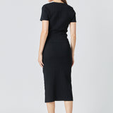 Shank Button Midi Skirt