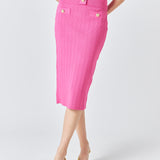 Shank Button Midi Skirt