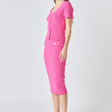Shank Button Midi Skirt