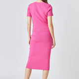 Shank Button Midi Skirt