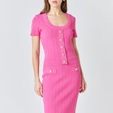 Shank Button Midi Skirt