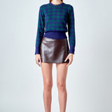 Knit Houndstooth Sweater