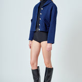 Boucle Tweed Buttoned Bomber