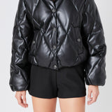 Quilted Pu Bomber
