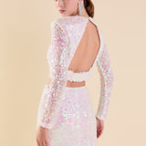 Sequins Open Back Top