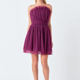 Strapless Mini Tulle Dress