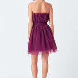 Strapless Mini Tulle Dress