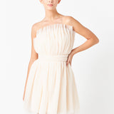 Strapless Mini Tulle Dress