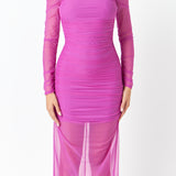 Mesh Off the Shoulder Maxi Dress