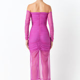 Mesh Off the Shoulder Maxi Dress