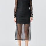 Mesh Off the Shoulder Maxi Dress