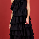 One Shoulder Tiered Maxi Dress