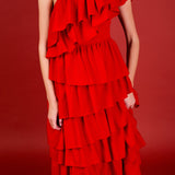 One Shoulder Tiered Maxi Dress