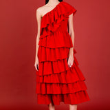 One Shoulder Tiered Maxi Dress