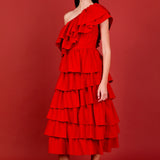 One Shoulder Tiered Maxi Dress