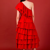 One Shoulder Tiered Maxi Dress