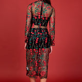 Floral Embroidered Midi Dress
