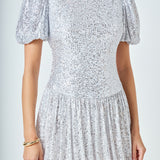 Sequin Bubble Skirt Mini Dress