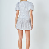 Sequin Bubble Skirt Mini Dress