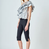 Metallic Tiered Top