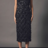 Diagonal Sequins Slip Dress