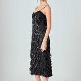 Diagonal Sequins Slip Dress