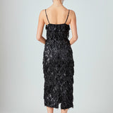 Diagonal Sequins Slip Dress