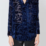 Velvet Burnout Collared Top