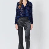 Velvet Burnout Collared Top