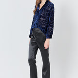 Velvet Burnout Collared Top