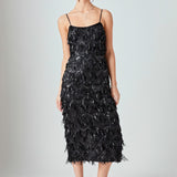 Diagonal Sequins Slip Dress