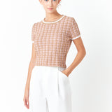 Check Knit Top